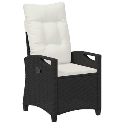 Verstellbarer Gartenstuhl Schwarz und Creme 56 x 60 x 112 cm