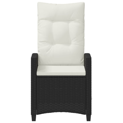 Verstellbarer Gartenstuhl Schwarz und Creme 56 x 60 x 112 cm