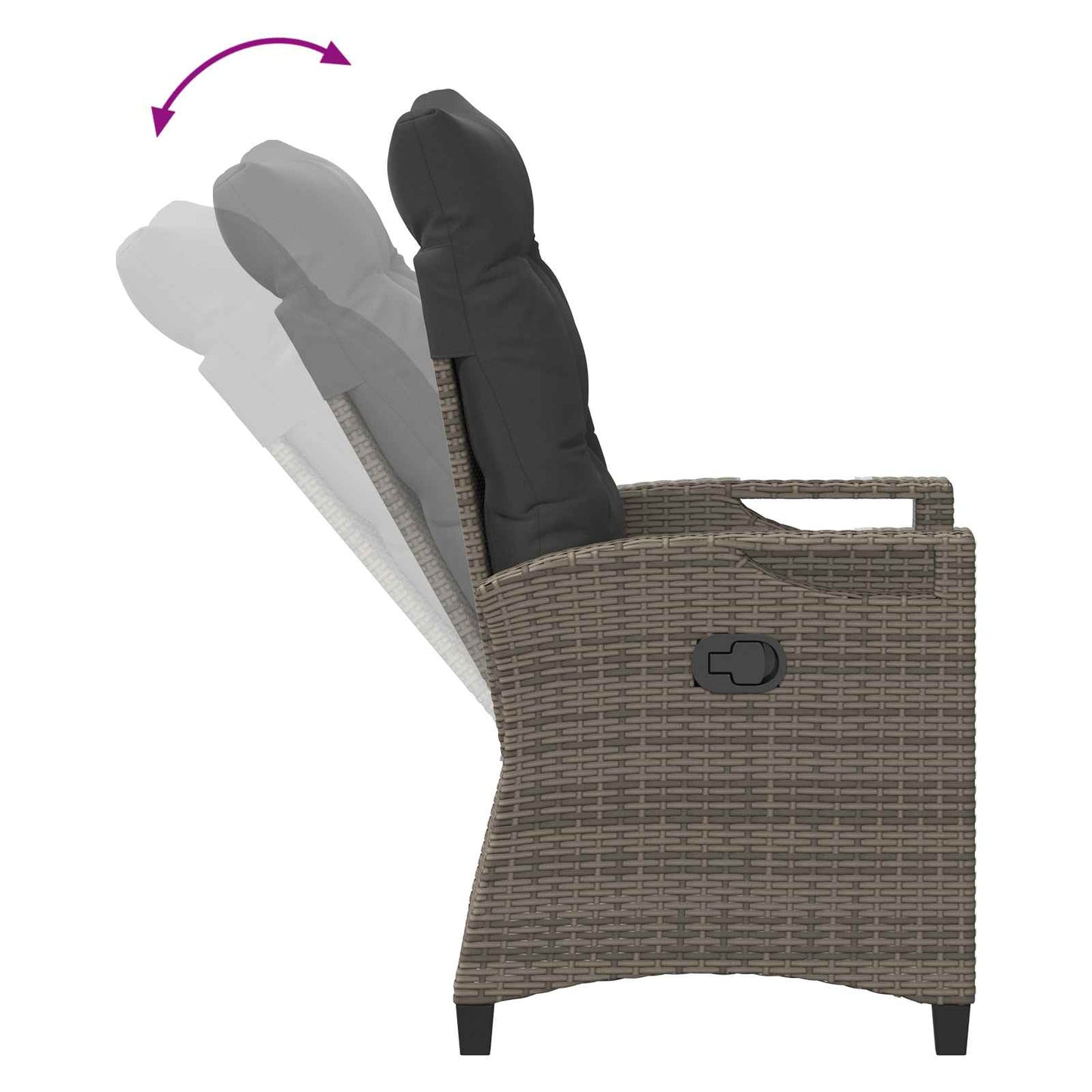 Verstellbarer Gartenstuhl Grau und Dunkelgrau 56 x 60 x 112 cm