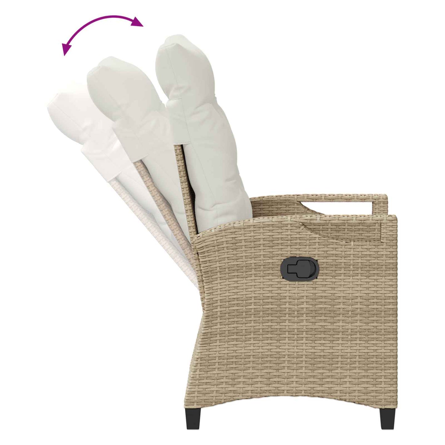 Verstellbarer Gartenstuhl Beige und Creme 56 x 60 x 112 cm