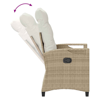 Verstellbarer Gartenstuhl Beige und Creme 56 x 60 x 112 cm