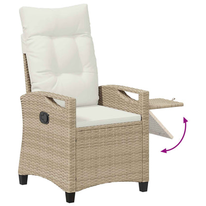 Verstellbarer Gartenstuhl Beige und Creme 56 x 60 x 112 cm