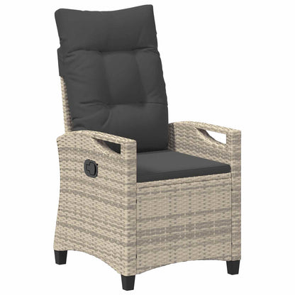 Verstellbarer Gartenstuhl Hellgrau und Dunkelgrau Poly-Rattan