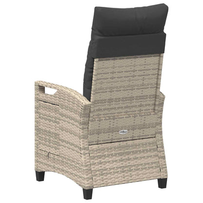 Verstellbarer Gartenstuhl Hellgrau und Dunkelgrau Poly-Rattan