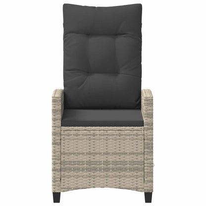 Verstellbarer Gartenstuhl Hellgrau und Dunkelgrau Poly-Rattan