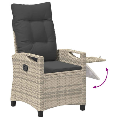 Verstellbarer Gartenstuhl Hellgrau und Dunkelgrau Poly-Rattan