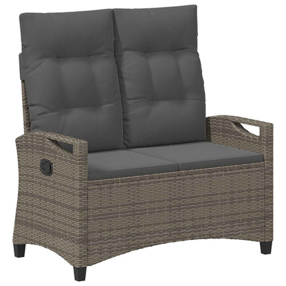 Gartenbank mit Kissen Grau und Dunkelgrau 105 x 60 x 112 cm