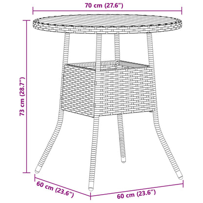 vidaXL Esstisch für das Dinner Grau und Akazie 70 x 70 x 73 cm