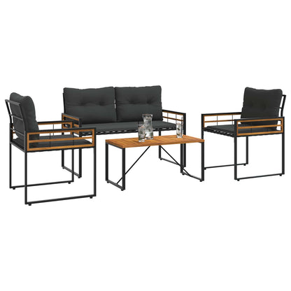 vidaXL Gartenmöbel Set mit Kissen 4 pcs Blassgrau