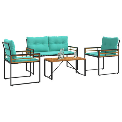 Gartenmöbel Set mit Kissen 4 pcs Türkis