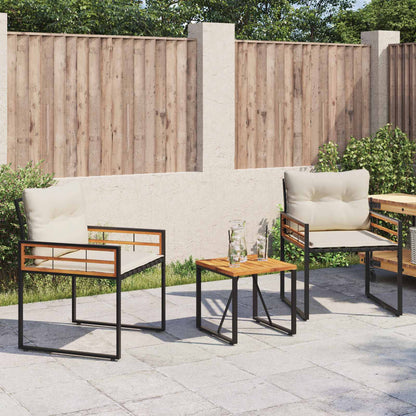 vidaXL Gartenmöbel Set mit Kissen 3 pcs Creme