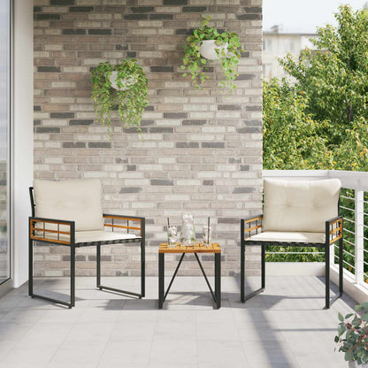 vidaXL Gartenmöbel Set mit Kissen 3 pcs Creme