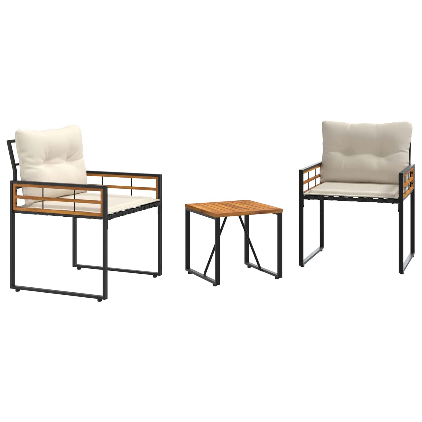 vidaXL Gartenmöbel Set mit Kissen 3 pcs Creme