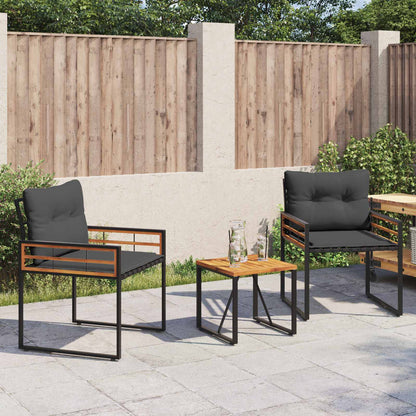 vidaXL Gartenmöbel Set mit Kissen 3 pcs Blassgrau