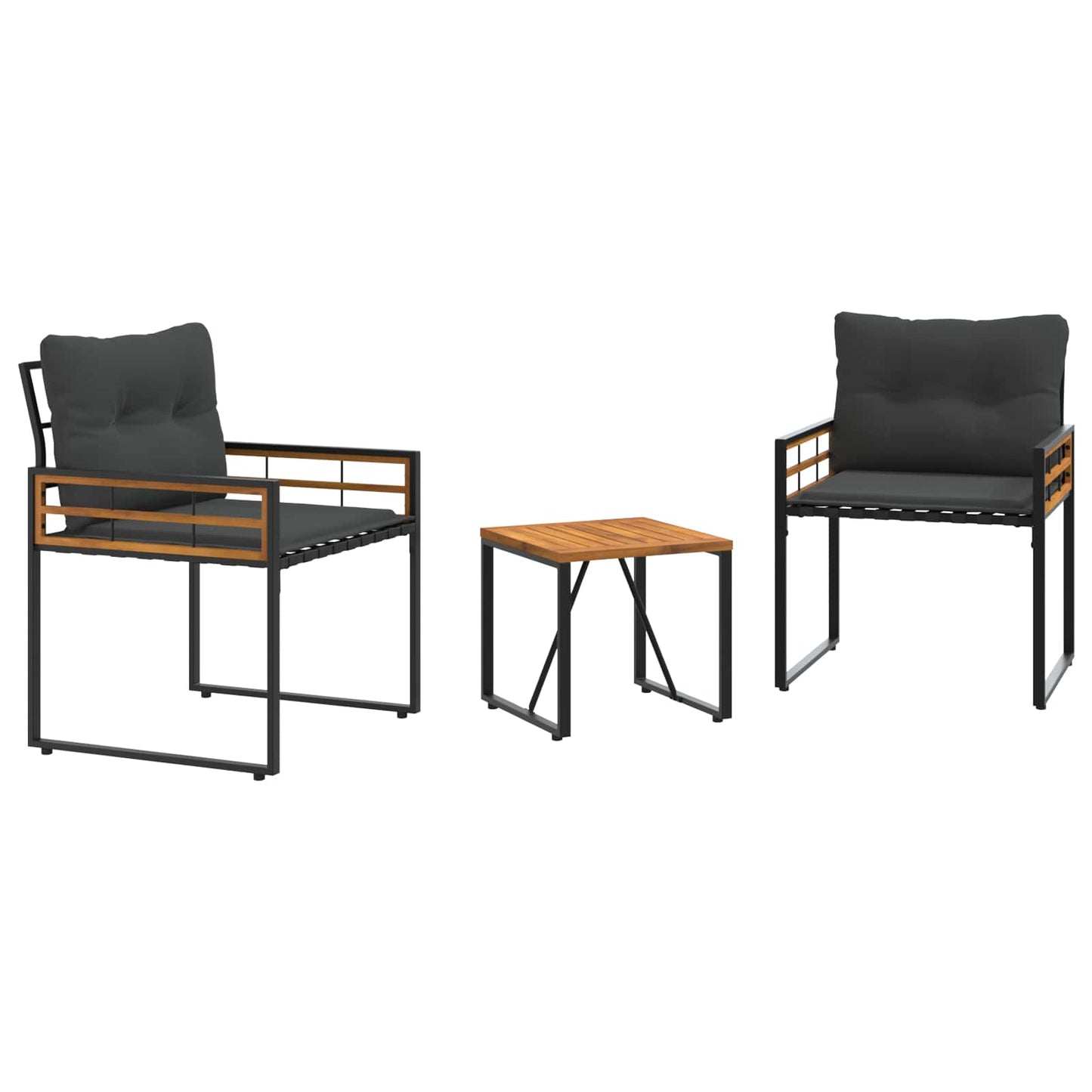 vidaXL Gartenmöbel Set mit Kissen 3 pcs Blassgrau