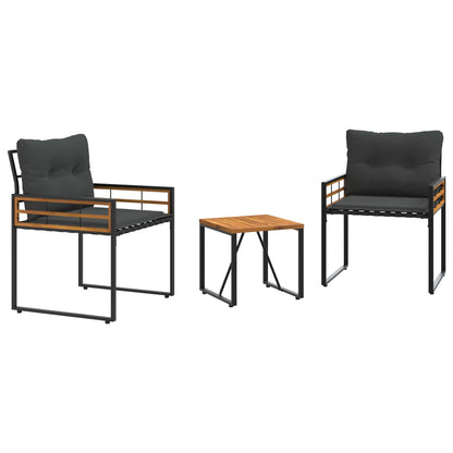 vidaXL Gartenmöbel Set mit Kissen 3 pcs Blassgrau