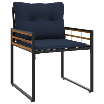 Gartenmöbel Set mit Kissen 3 pcs Marineblau