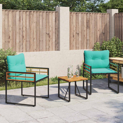 vidaXL Gartenmöbel Set mit Kissen 3 pcs Türkis