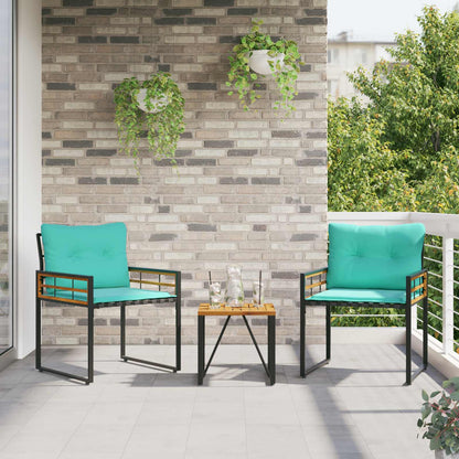 vidaXL Gartenmöbel Set mit Kissen 3 pcs Türkis