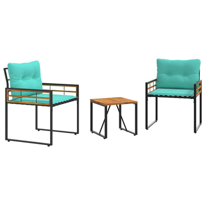 vidaXL Gartenmöbel Set mit Kissen 3 pcs Türkis