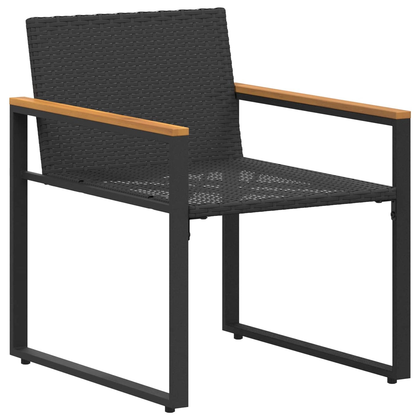 vidaXL Möbelsets mit Kissen 3 pcs Schwarz und Cremeweiß Rattan