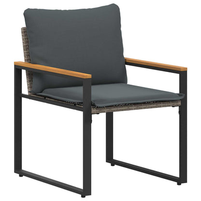 vidaXL Möbelsets mit Kissen 3 pcs Grau und Dunkelgrau Rattan