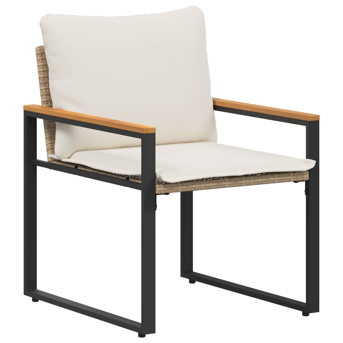 Möbelsets mit Kissen 3 pcs Beige und Cremeweiß Rattan