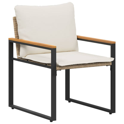 Möbelsets mit Kissen 3 pcs Beige und Cremeweiß Rattan