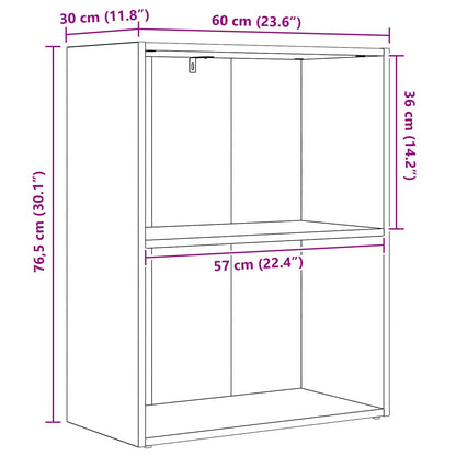 vidaXL Bücherregal Schwarz Eichen-Optik 60 x 30 x 76.5 cm