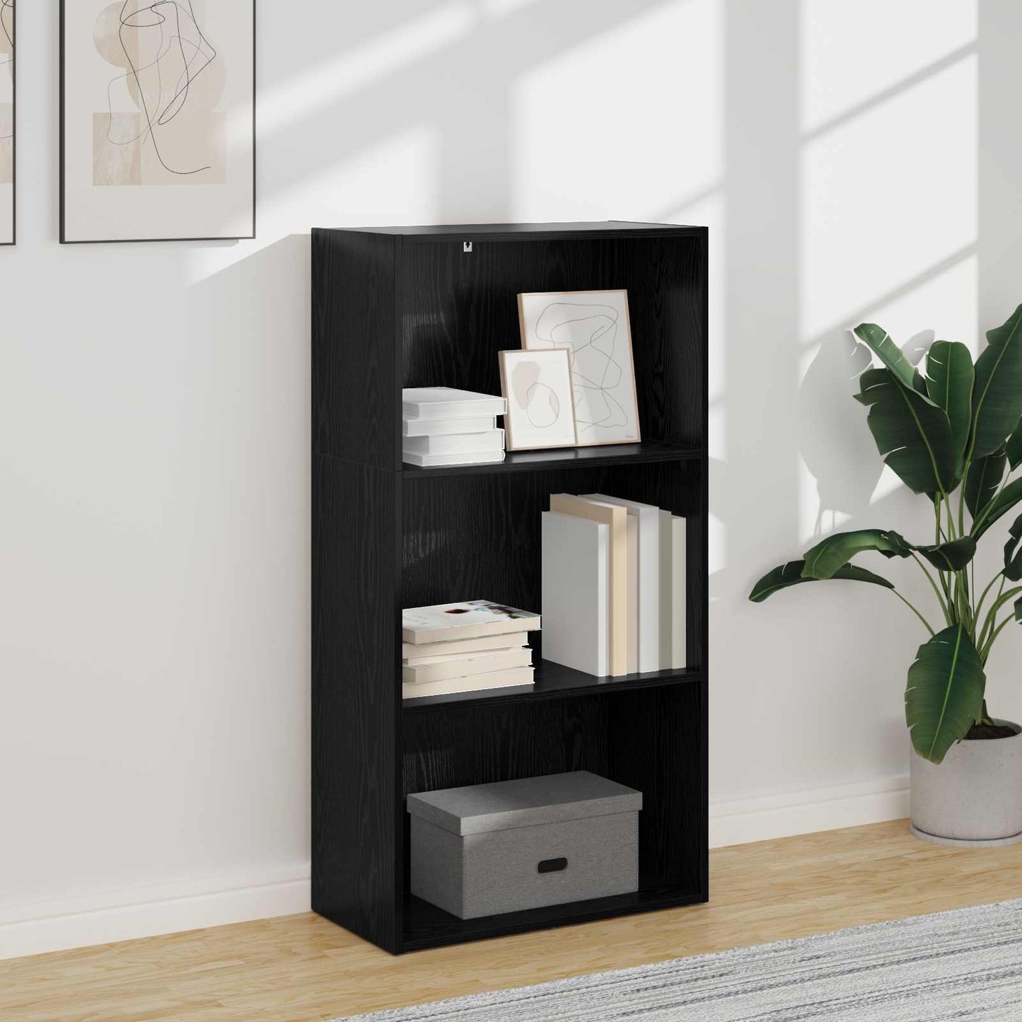 vidaXL Bücherregal Schwarz Eichen-Optik 60 x 30 x 76.5 cm