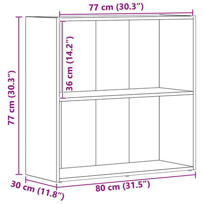 vidaXL Bücherregal Schwarz Eichen-Optik 60 x 30 x 76.5 cm
