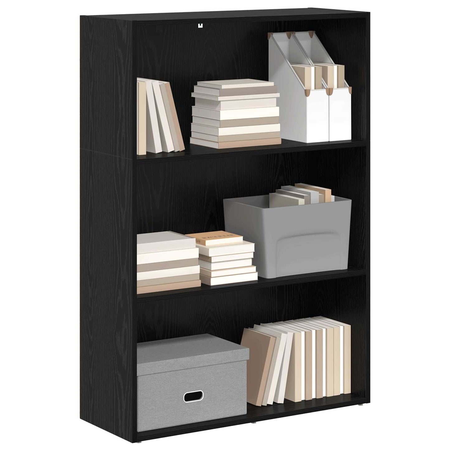 vidaXL Bücherregal Schwarz Eichen-Optik 60 x 30 x 76.5 cm