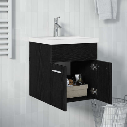 vidaXL Waschbeckenunterschrank Schwarz Eichen-Optik 41 x 38,5 x 46 cm