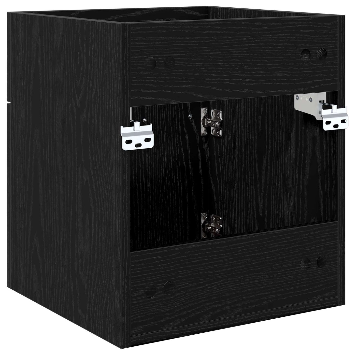 vidaXL Waschbeckenunterschrank Schwarz Eichen-Optik 41 x 38,5 x 46 cm