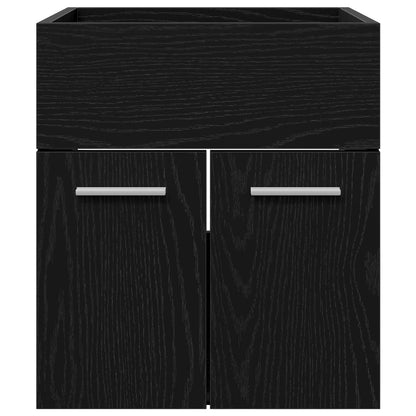 vidaXL Waschbeckenunterschrank Schwarz Eichen-Optik 41 x 38,5 x 46 cm