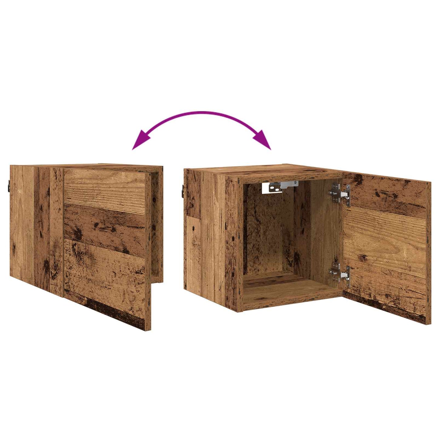 vidaXL TV-Schränk Altholz 30,5 x 30 x 30 cm Holzwerkstoff