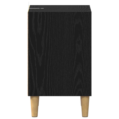 vidaXL Bettschrank Schwarz Eichen-Optik 40 x 30 x 50 cm Holzwerkstoff