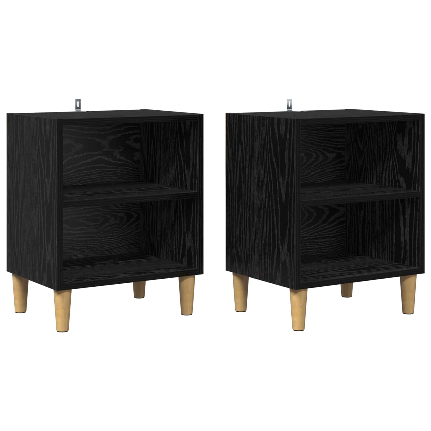 vidaXL Table de chevet 2 pcs Noir aspect chêne 40 x 30 x 50 cm