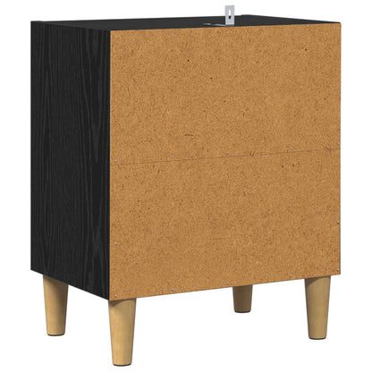vidaXL Table de chevet 2 pcs Noir aspect chêne 40 x 30 x 50 cm
