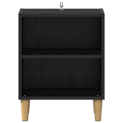 vidaXL Table de chevet 2 pcs Noir aspect chêne 40 x 30 x 50 cm