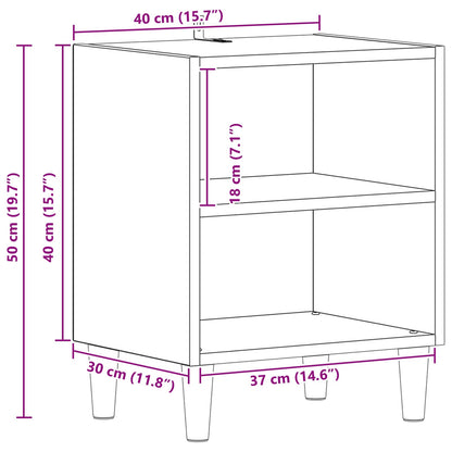 vidaXL Table de chevet 2 pcs Noir aspect chêne 40 x 30 x 50 cm