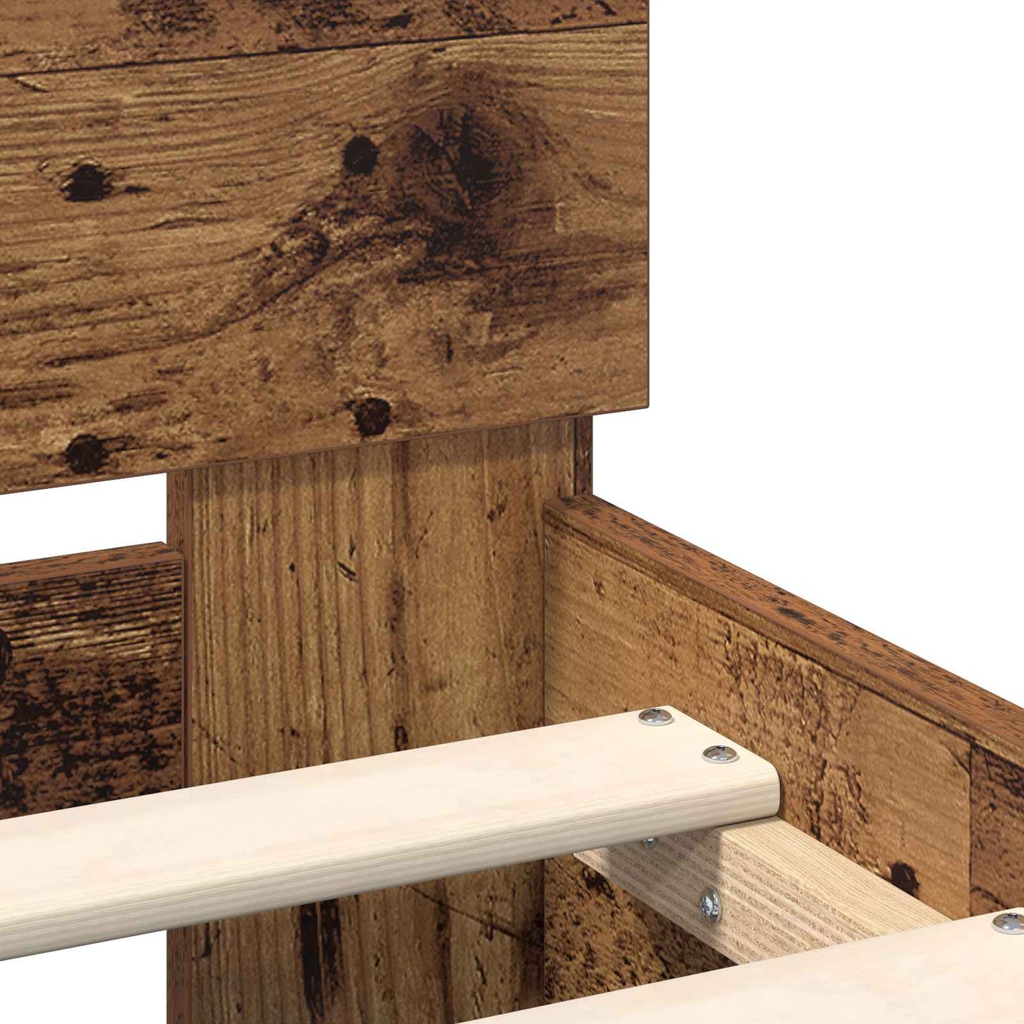 vidaXL Bettrahmen mit Kopfteil Altholz 75 x 190 cm Holzwerkstoff
