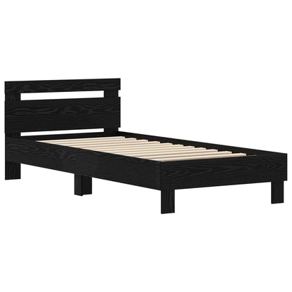 vidaXL Bettrahmen Schwarz Eichen-Optik 75 x 190 cm Holzwerkstoff