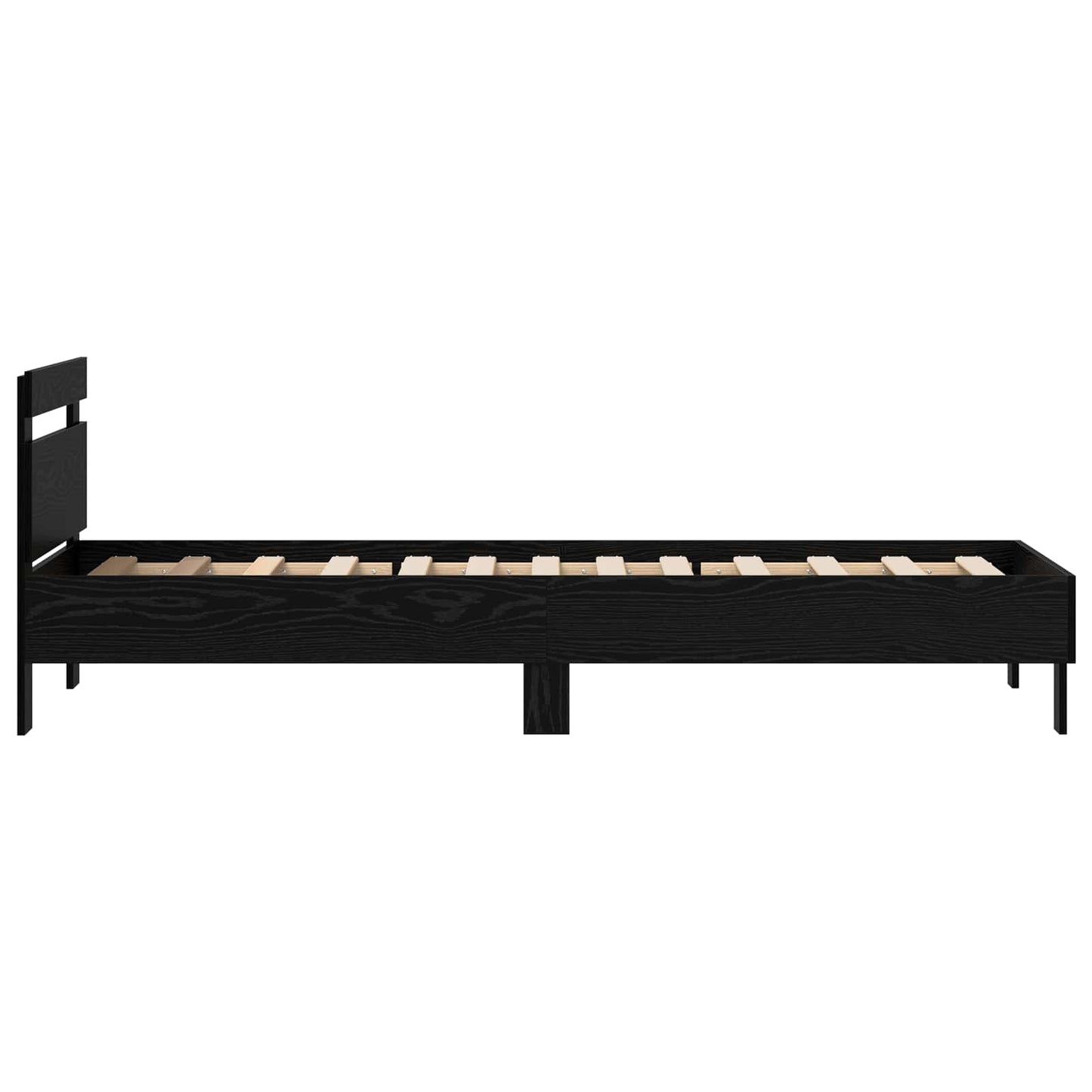 vidaXL Bettrahmen Schwarz Eichen-Optik 75 x 190 cm Holzwerkstoff