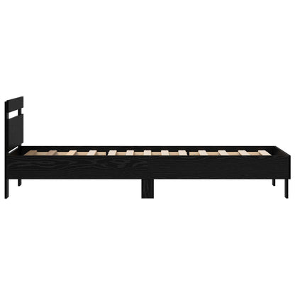 vidaXL Bettrahmen Schwarz Eichen-Optik 75 x 190 cm Holzwerkstoff