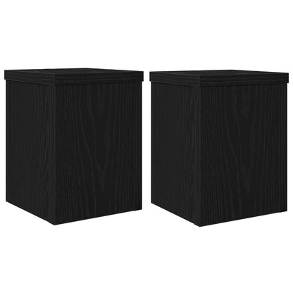Pflanzenständer 2 pcs Schwarz Eichen-Optik 15 x 15 x 20 cm