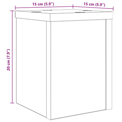 Pflanzenständer 2 pcs Schwarz Eichen-Optik 15 x 15 x 20 cm