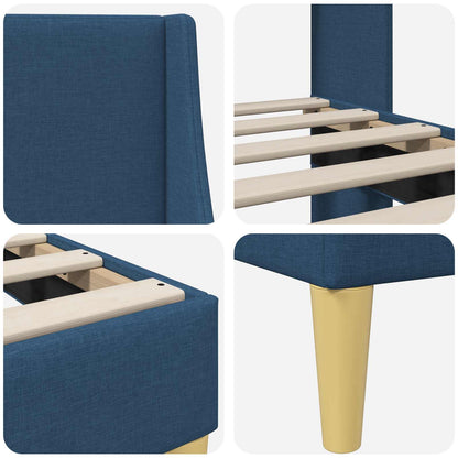 Bettrahmen mit Kopfteil Blau 120 x 190 cm Stoff