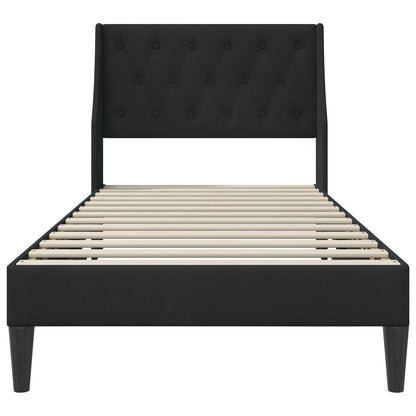 Bettrahmen mit Kopfteil Schwarz 80 x 200 cm Samt