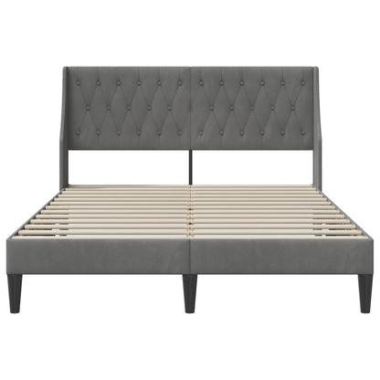 Bettrahmen mit Kopfteil Dunkelgrau 120 x 190 cm Samt